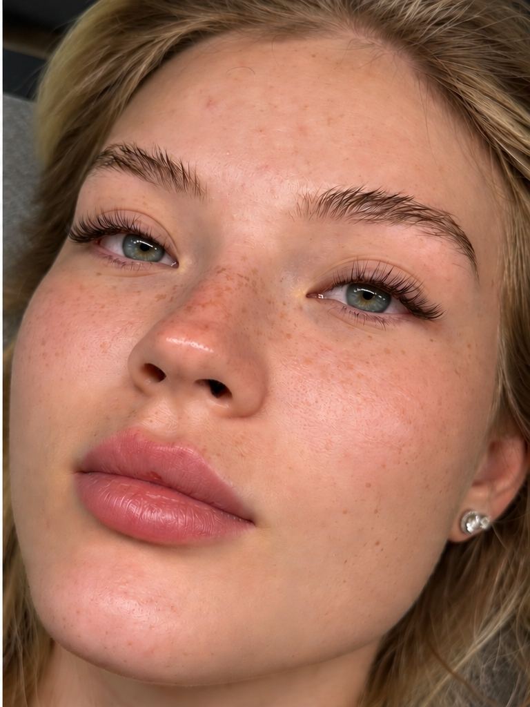 Side view of lash extensions